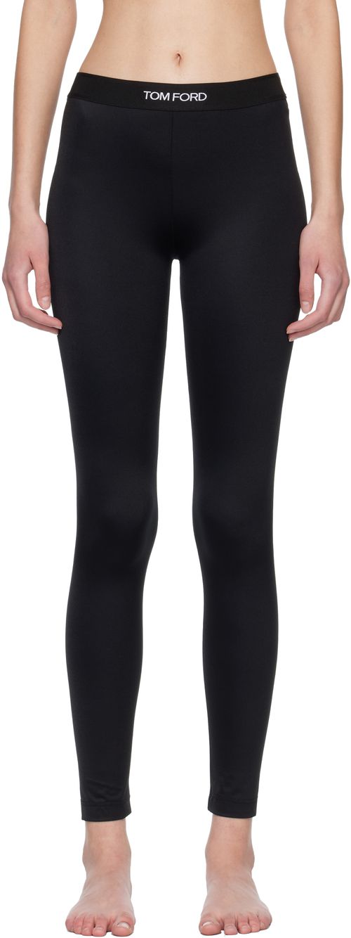 Black Lustrous Jersey Signature Leggings