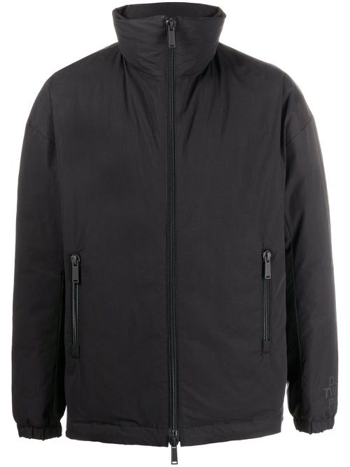 High-neck zipped jacket - Black