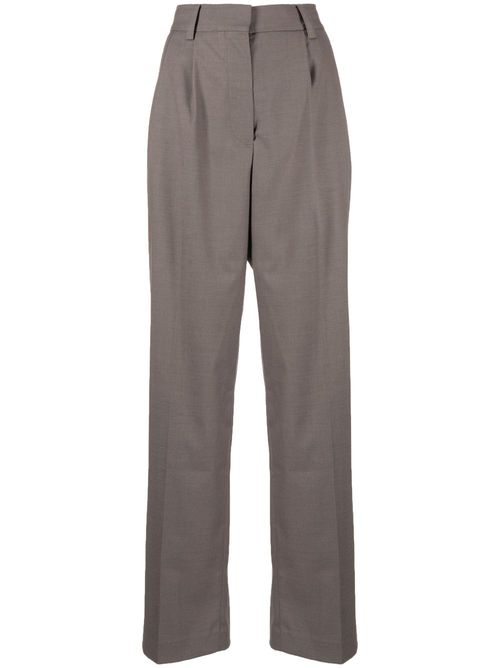 Pressed-crease tailored trousers - Grey