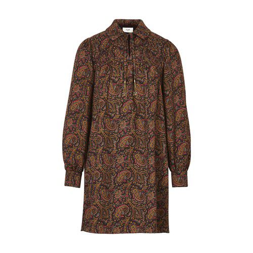 Rhinestone Collar Shirt Dress