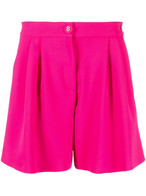 Box-pleated wide leg shorts - Pink