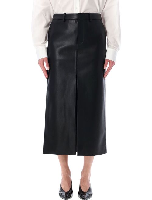 Maandbelle Pencil Midi Skirt with Front Slit and Back Welt Pockets