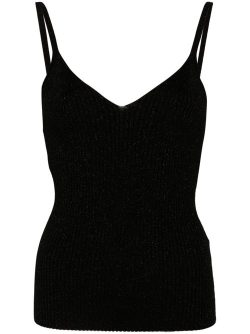 Ribbed-knit top - Black