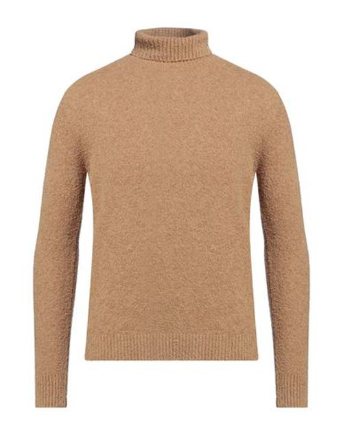 Man Turtleneck Camel Size 40 Cotton, Polyamide, Elastane