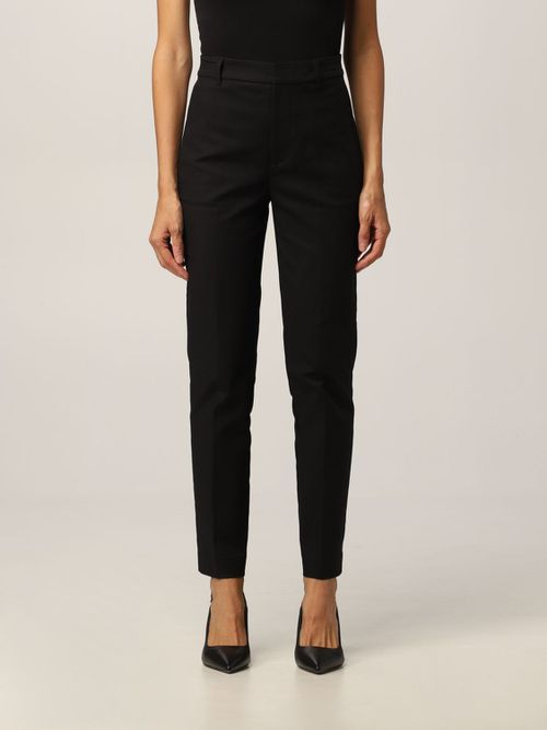 Cropped tailored-cut trousers - Black