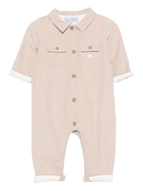 Button-fastening romper - Neutrals
