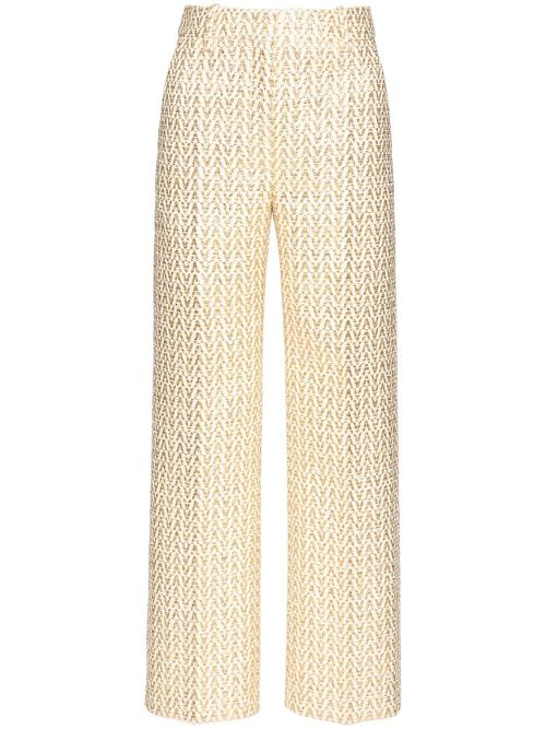 Optical Valentino bouclé trousers - Gold