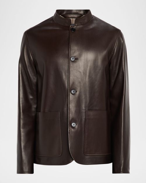 Men's Leather Driving Jacket