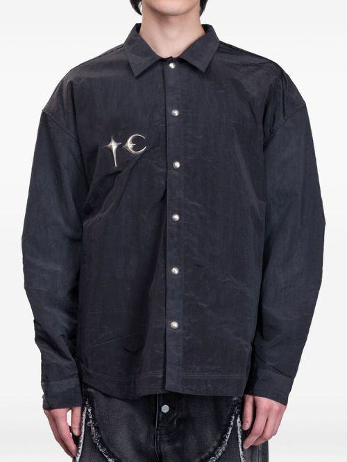 Scarred Officer metallic-button shirt - Black