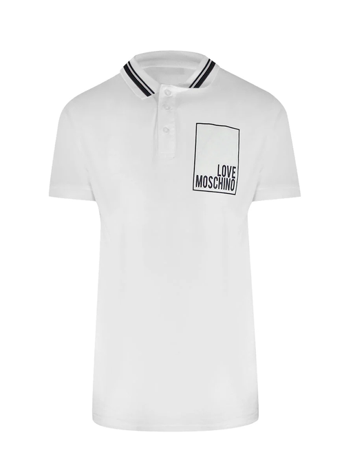 Love Moschino Iconic Box White Polo Shirt - White