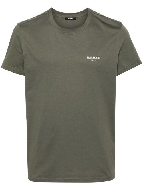 Logo-raised cotton T-shirt - Green