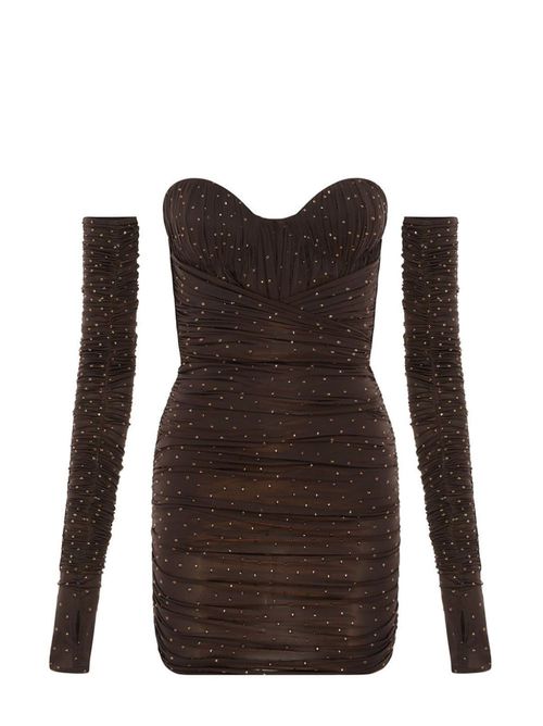 Koda ruched minidress - Brown
