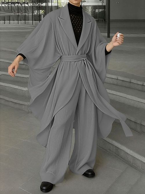Men's Loose Waist Casual Two Pieces Outfit SKUL39011 - Gray / S