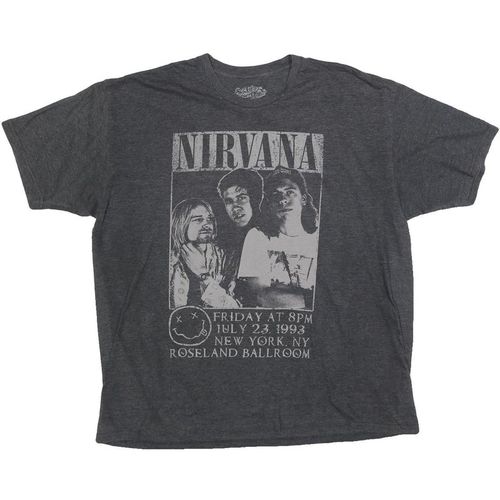 SIX FIFTY ONE Mens Grey Nirvana Graphic T-Shirt XL Short Sleeve Crew Neck