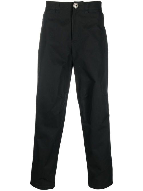 Straight-leg wool-blend trousers - Black