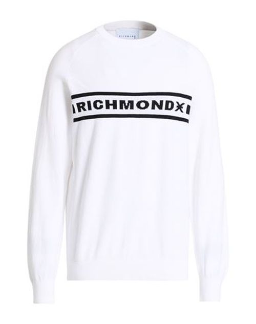 Man Sweater White Size L Cotton