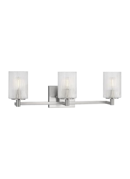 Brushed Steel Wall Bathroom Vanity Light from the Lando Collection