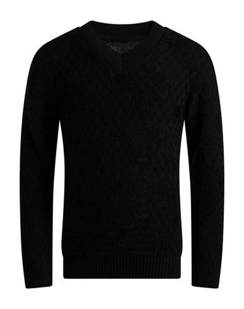 Man Sweater Black Size L Modal, Wool