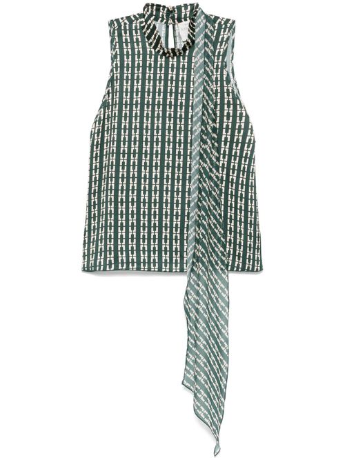 Geometric-print top - Green