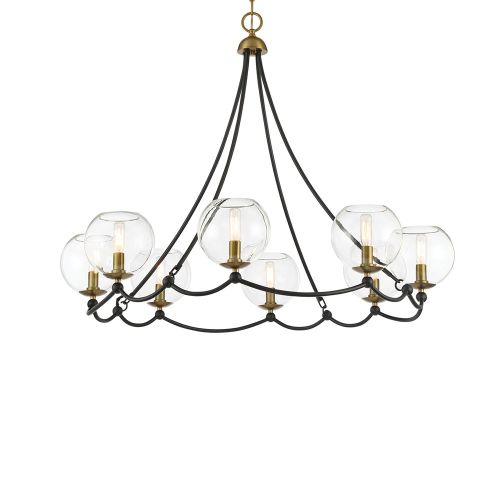 Coal And Soft Brass Chandelier from the Kearney Park Collection
