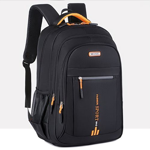TEMU Durable Nylon Backpack For & Women - Large Capacity Business Travel Computer Bag With Multiple Compartments, Adjustable Shoulder Straps, And