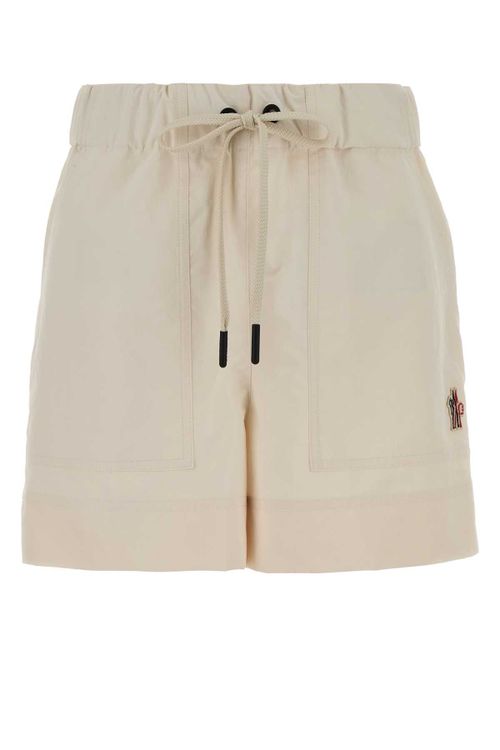 Lightweight Polyester Bermuda Shorts — Beige