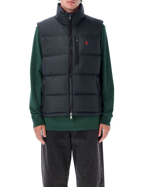 Black Polyester Sleeveless Jacket