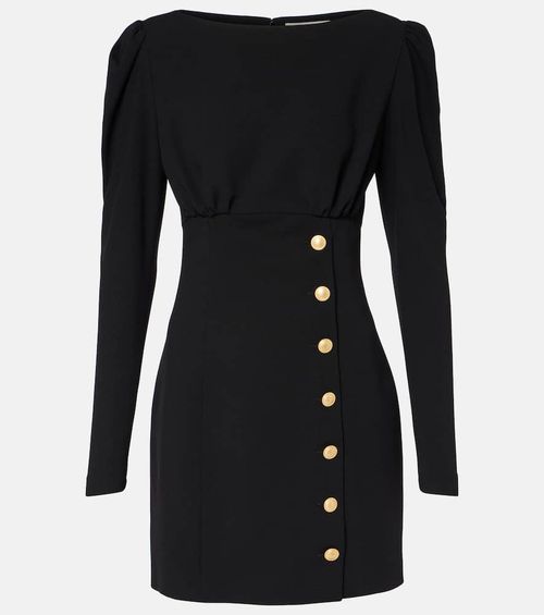 Wool-blend crêpe minidress