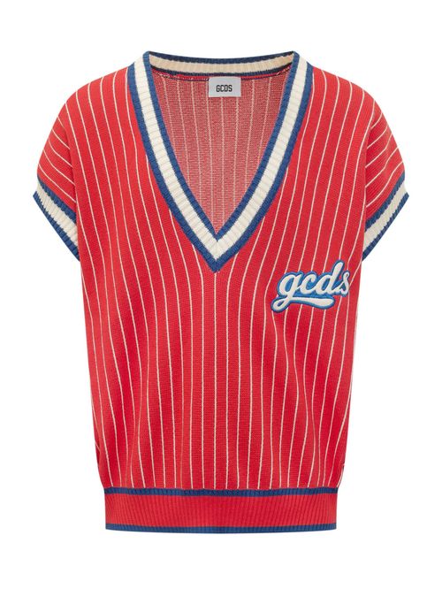 Red Sleeveless Sweaters