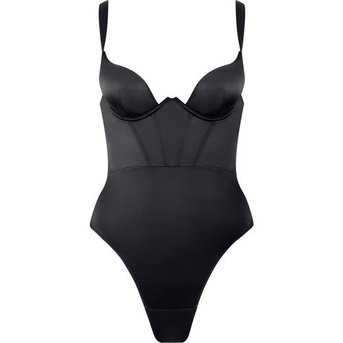 Verona Satin Push Up Bodysuit Black