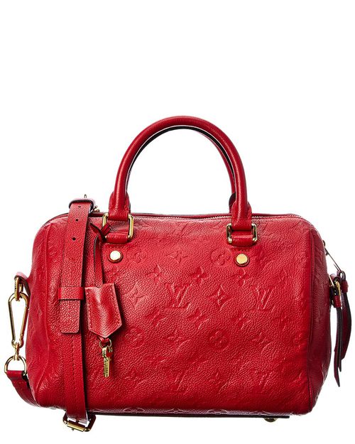 Red Monogram Mat Vernis Leather Speedy 25 Bandoulière (Authentic