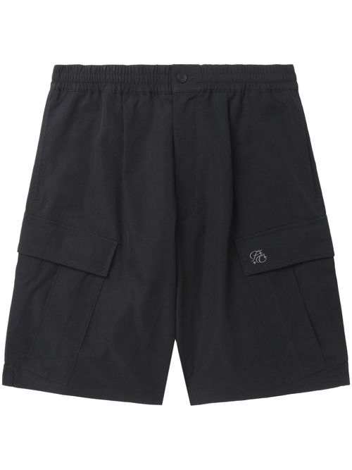 Logo-embroidered cargo shorts - Black