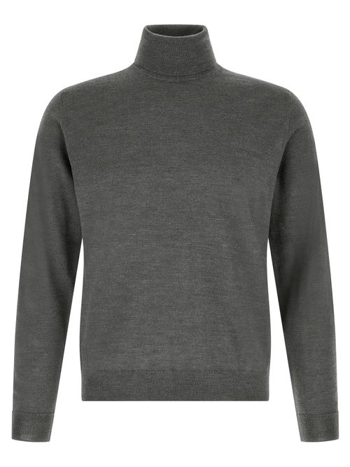 Virgin Wool Turtleneck Sweater — Anthracite