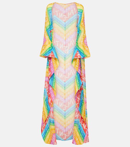 Logo cotton-blend beach cover-up
