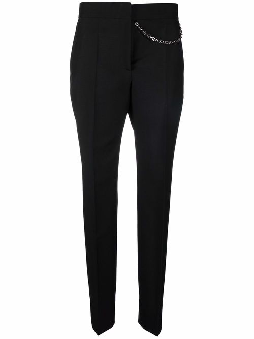 Chain-detail tailored trousers - Black