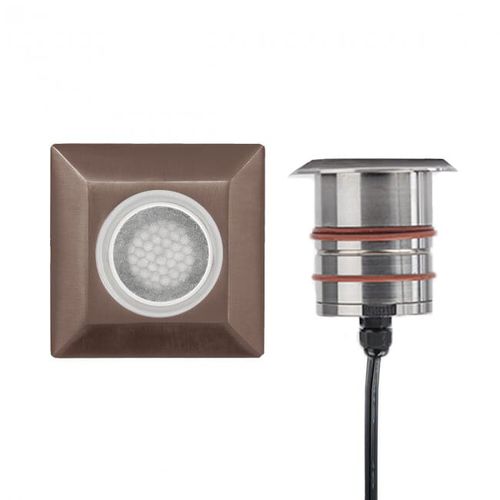 WAC Inground LED 12V Square Indicator Light with Honeycomb Louver in Bronzed Stainless Stee