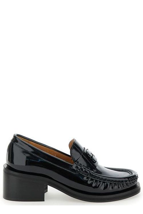 Ganni Butterfly Logo Mid Heel Loafers