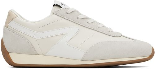 Rag & bone White Slim Suede Retro Runner Sneakers