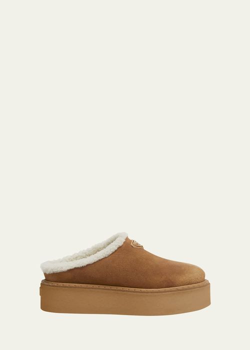 Suede Shearling Cozy Platform Mules