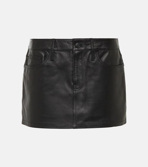 Micro leather miniskirt