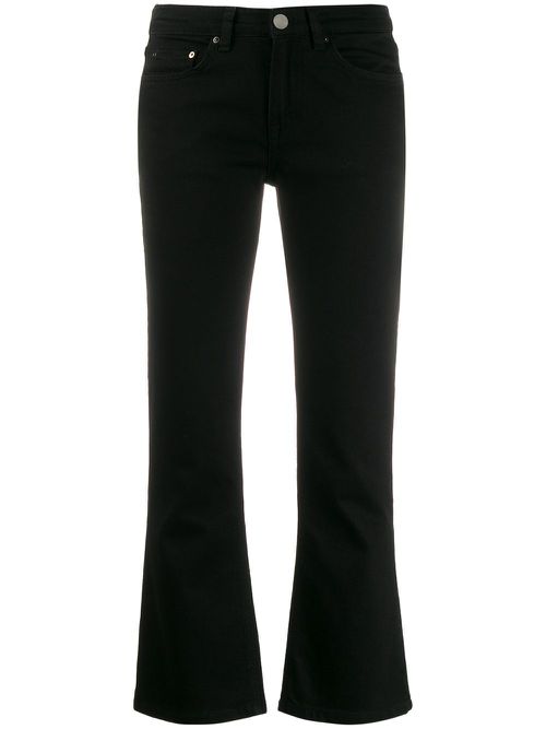 Kick-flare cropped jeans - Black