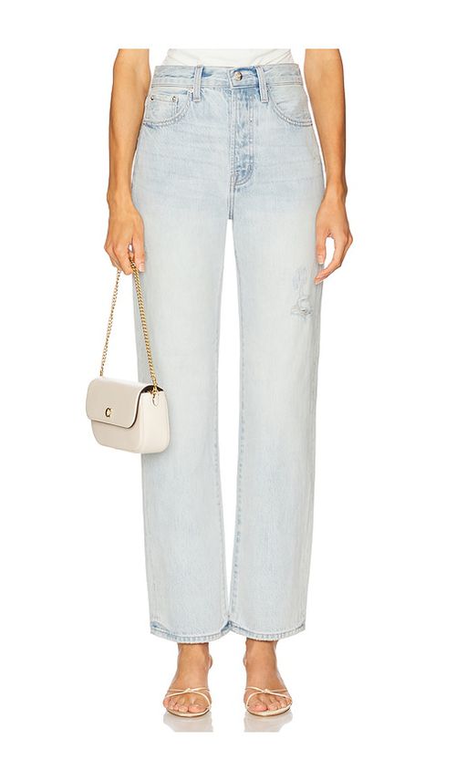 PISTOLA Cassie High Rise Crop Straight Jeans in Blue.  33. Also in 24, 25, 26, 27, 28, 29, 30