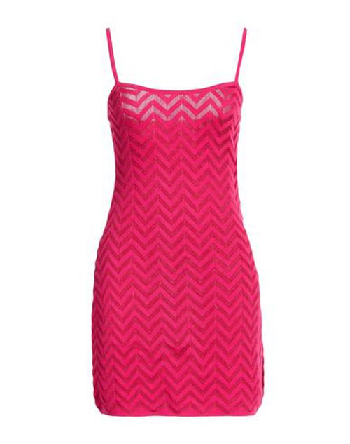 Woman Mini dress Fuchsia Size 10 Cotton, Viscose, Elastane, Polyamide