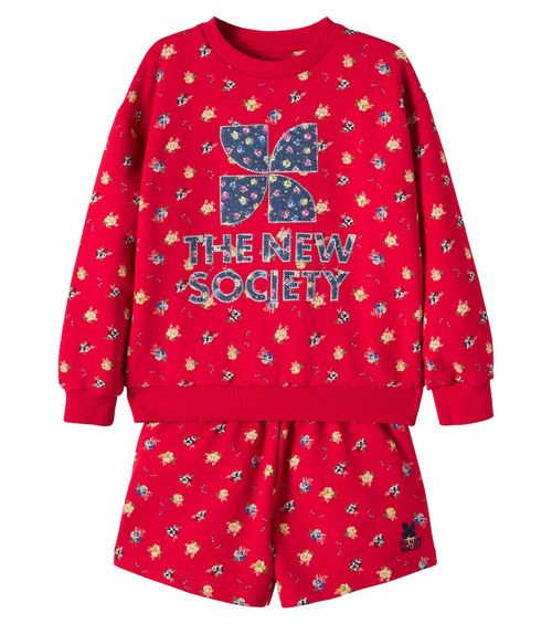 Amapola cotton sweatshirt and shorts set
