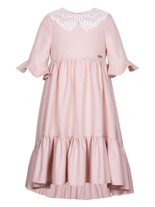 Contrasting-collar dress - Pink