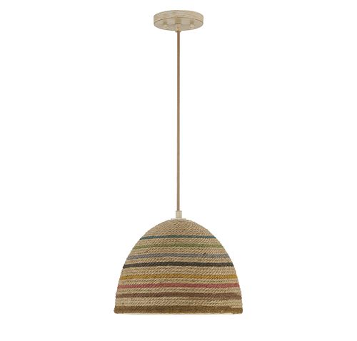 Trade Winds Riley 1-Light Pendant in Natural Rattan Color