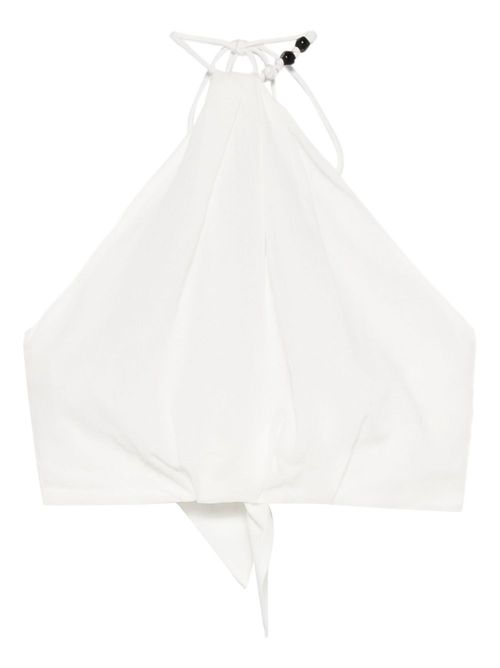 Azura halter-neck tie top - White