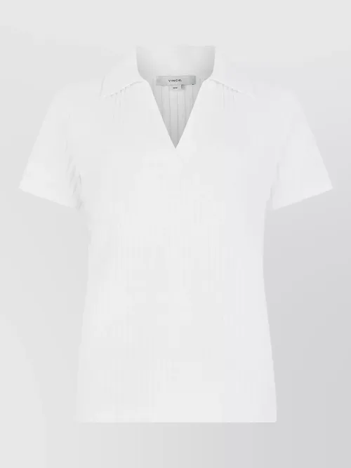Vince - ribbed knit polo shirt slim fit