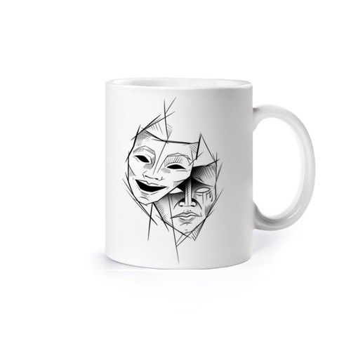 Theater mask sketch art