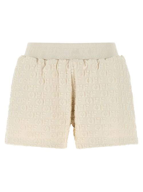 Embossed Logo Terry Shorts — Off-White